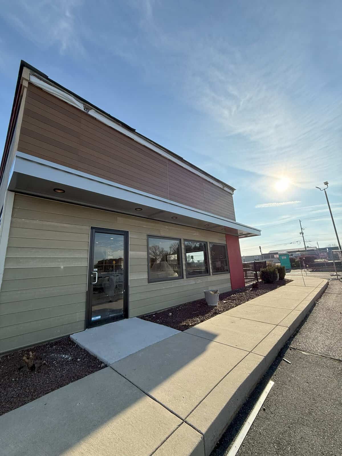 Exterior commercial painting: brick commercial building exterior