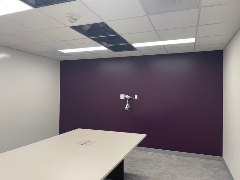 Interior commercial painting: freshly painted office interior walls