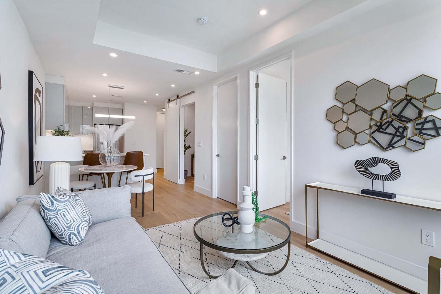 Interior house painting: painted open-plan living area