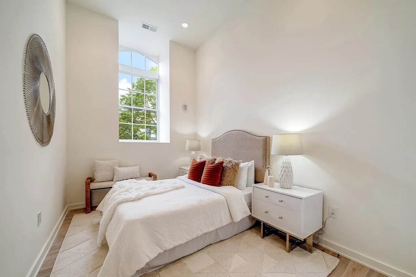 Interior house painting: freshly painted bedroom