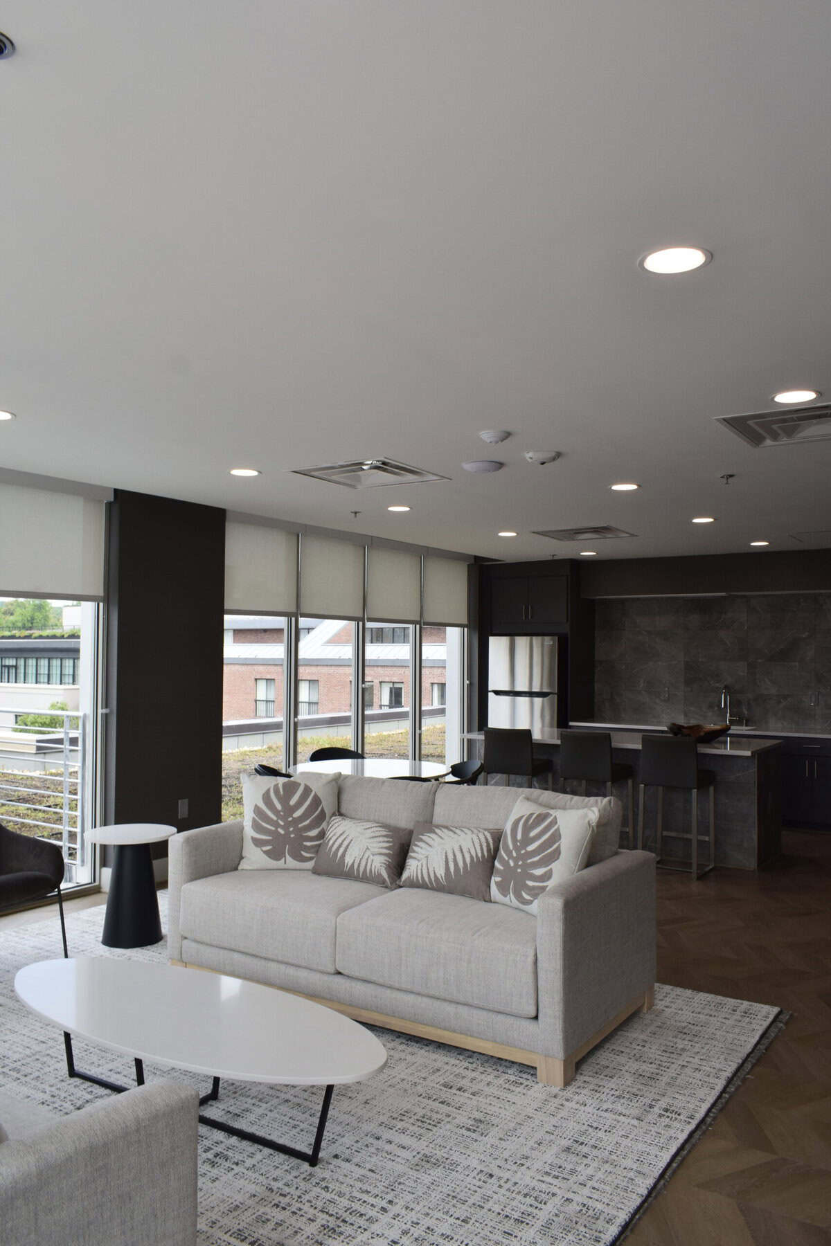 Interior house painting: living room with freshly painted walls