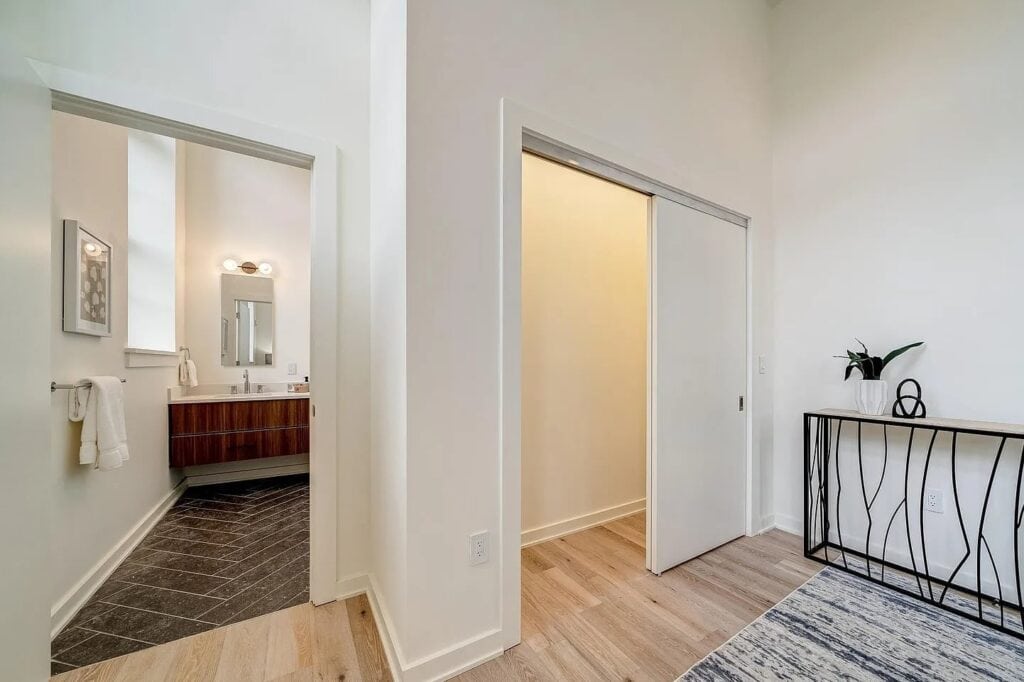 Painted entry hall and powder room